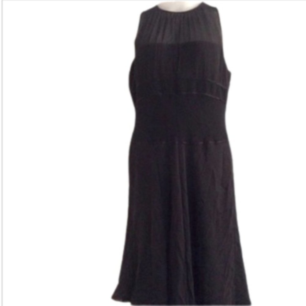 Jones NY Black Silk Sleeveless Dress